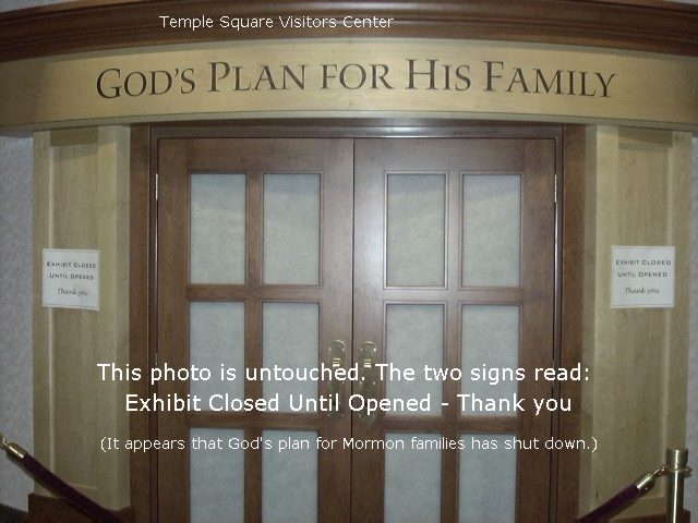 Temple Square God's plan closed.