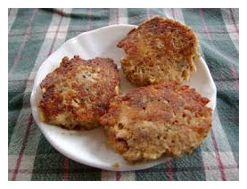 Canned salmon loaf patties.