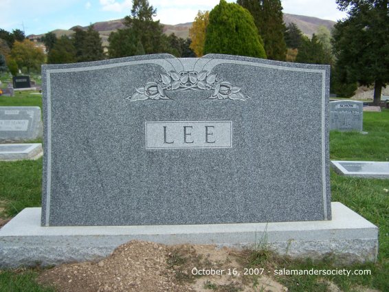 Harold B Lee grave marker west face.
