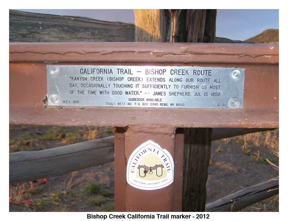 Bishop Creek California Trail Marker, Metropolis, Nevada.