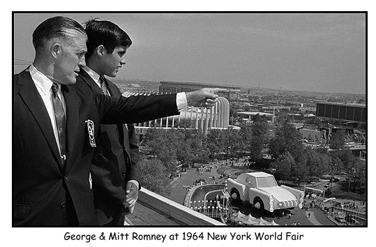 Mitt and his father, George Romney at 1964 World's Fair in New York