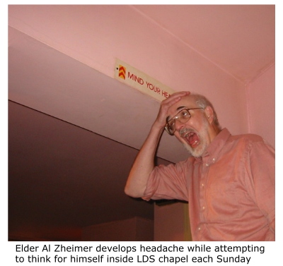 Elder's headache from free thinking during church.