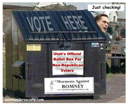 Mitt Romney Utah Ballot Box.