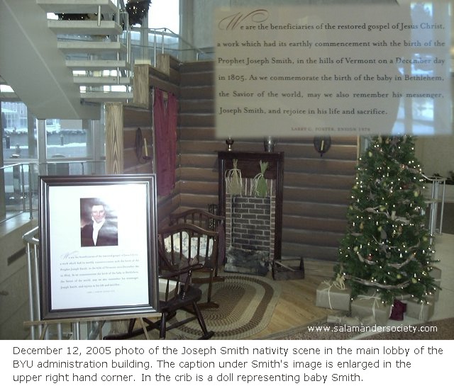 Joseph Smith Nativity in BYU Administration Building Dec 2005.