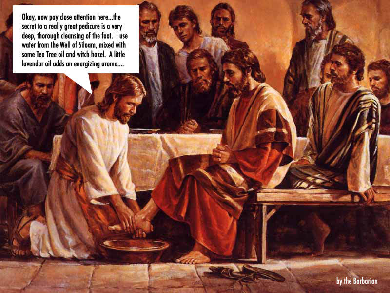 Mormon Jesus pedicure.