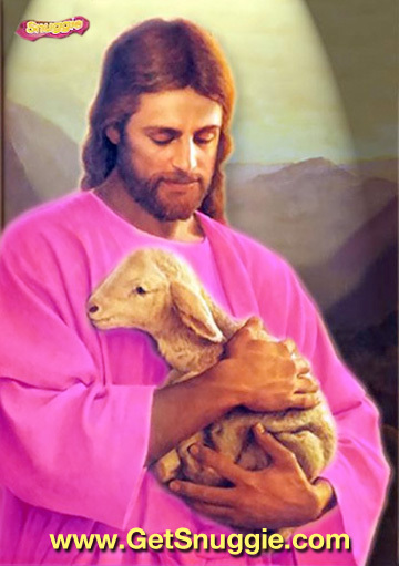 Jesus wearing a snuggie.