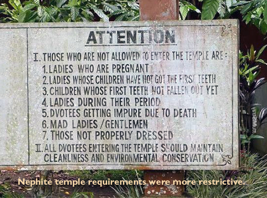 Mormon LDS temple requirements.