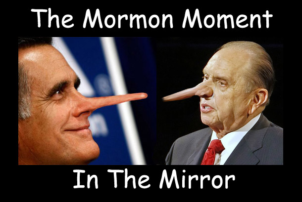 Mitt Romney and Thomas Monson share Mormon Moment.