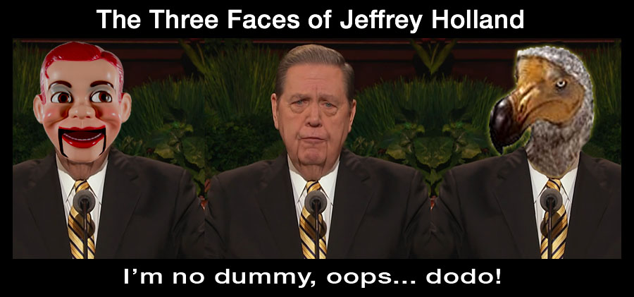 Jeffrey Holland dummy dodo three faces.