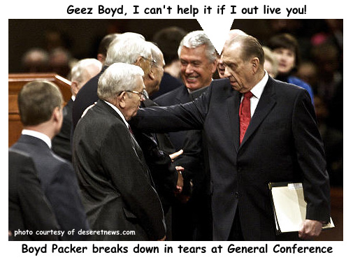 Boyd Packer breaks down in tears.