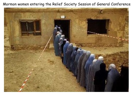 Mormon women at Relief Society.