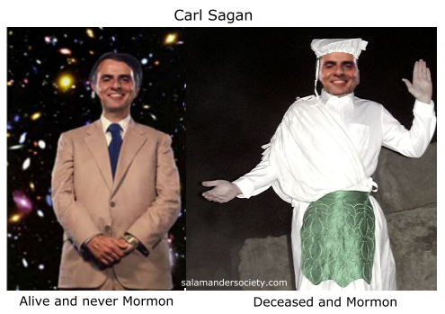 Carl Sagan baptized by Mormons after his death.
