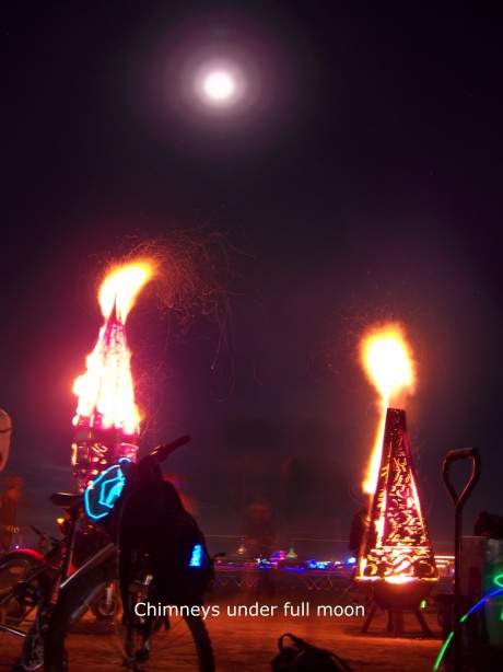 Fire chimneys.