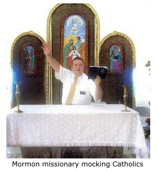 Mormon missionary mocking Catholics.