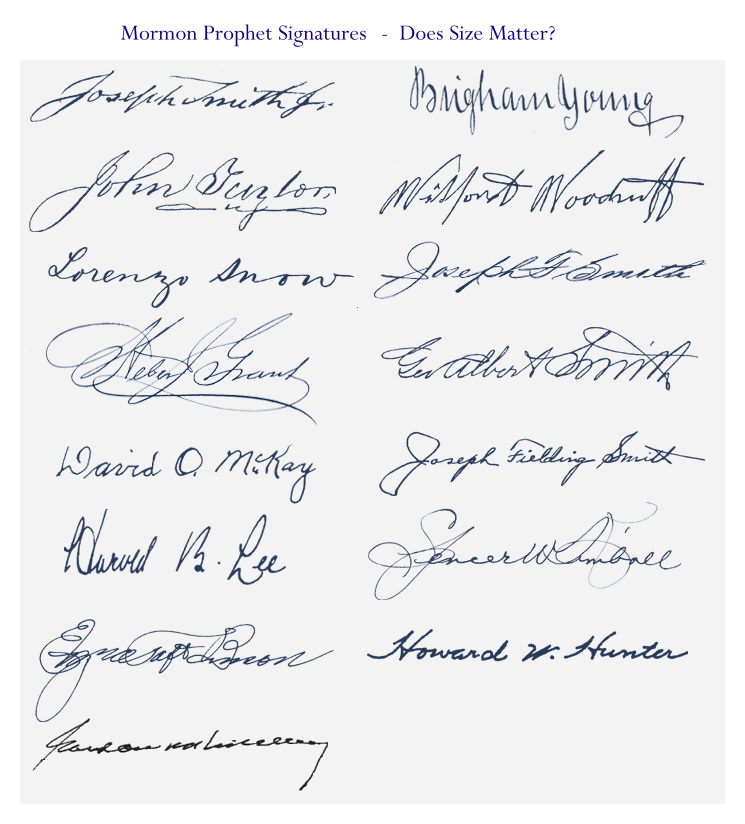 Mormon Prophet Signatures.