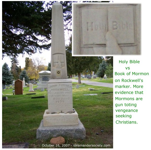 Orrin Porter Rockwell gravestone in SLC Cemetery.