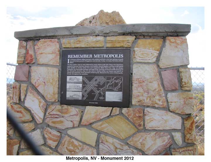 Metropolis, Nevada monument marker.