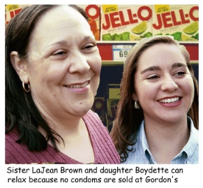 Mormons avoid pharmacy section at Gordon's Grocery.