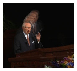 Gordon B Hinckley captured during reverse resurrection.