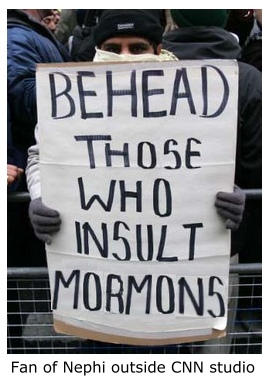 Nephi fan outside CNN studios.