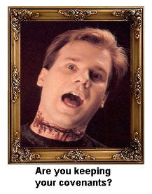 Slit throat Mormon temple reminder.