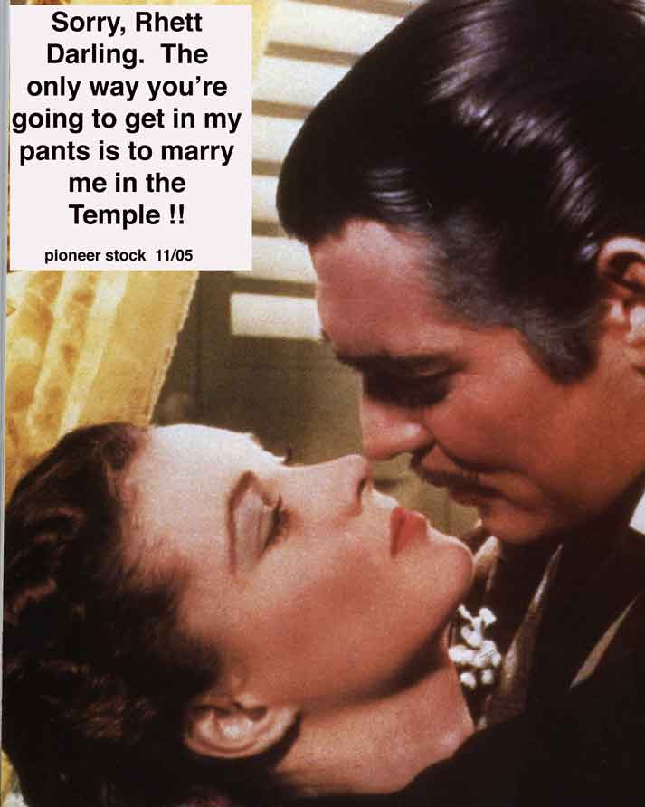 Mormon LDS polygamy Rhett and Scarlet Celestial Temple Marriage.