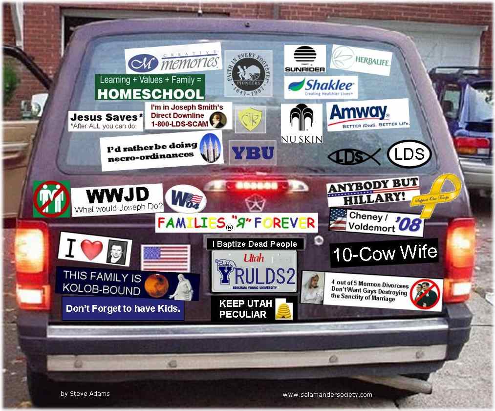 Mormon LDS vinivan Mormon assault vehicle.