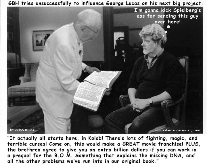 Gordon Hinckley and George Lucas.