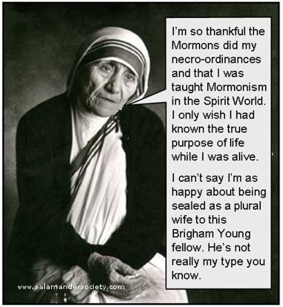 Brigham Young Mother Theresa regret sealing.