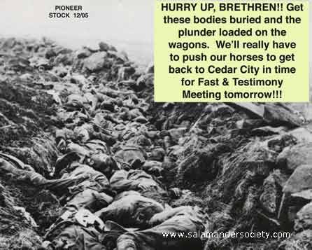 Mormon LDS Mountian Meadow Massacre grave testimony meeting.