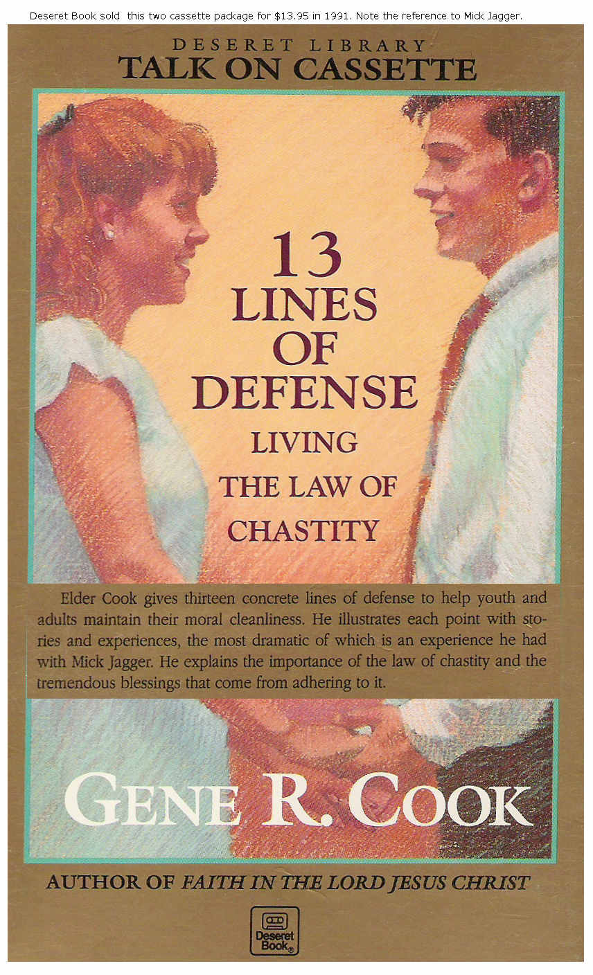 Deseret Book Gener R Cook's experience with Mick Jagger.