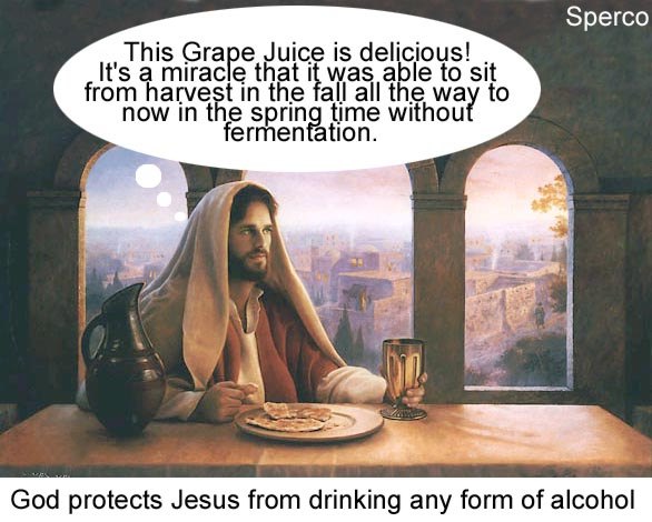 Jesus and the miracle of the unferment grape juice and wine.