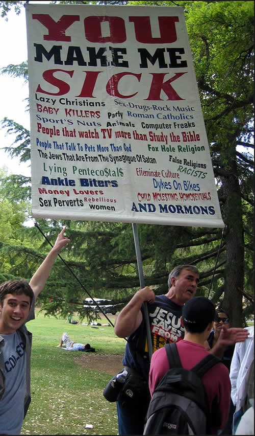 Mormon LDS protesting people who make me sick - Mormons.