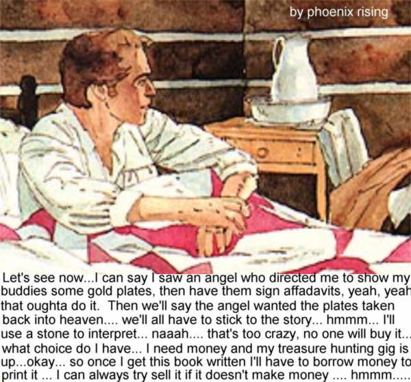 Joseph Smith schemes in bed.