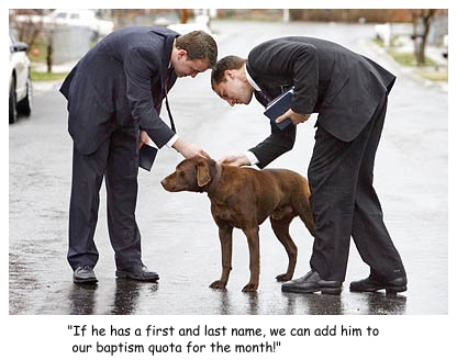 Elders and dog baptism.