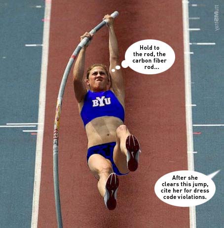 BYU pole vaulter by stray mutt.