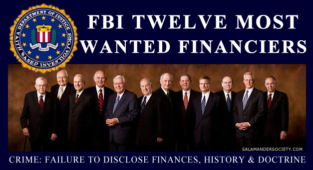 Twelve Apostles Mormon Most Wanted FBI.