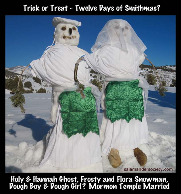 Mormon trick or treat, twelve days of christmans, smithmas, mormon temple marriage.