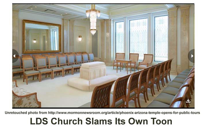 Mormon Phoenix Temple Phallus chandelier by Blash