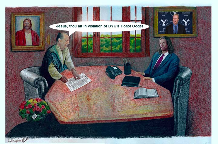 Jesus in violation BYU Honor Code by Thomas Monson.