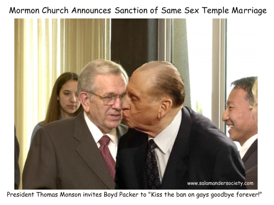 Thomas Monson kisses Boyd Packer.