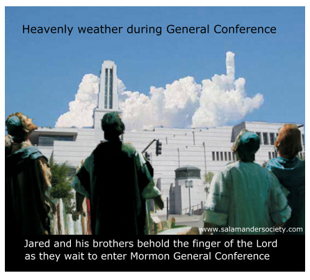 General Conference goes see finger of Lord in sky.