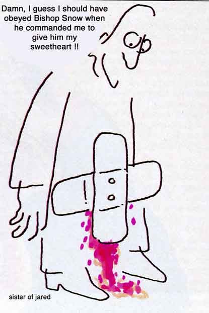 Mormon Bishop Snow castrates young mang.