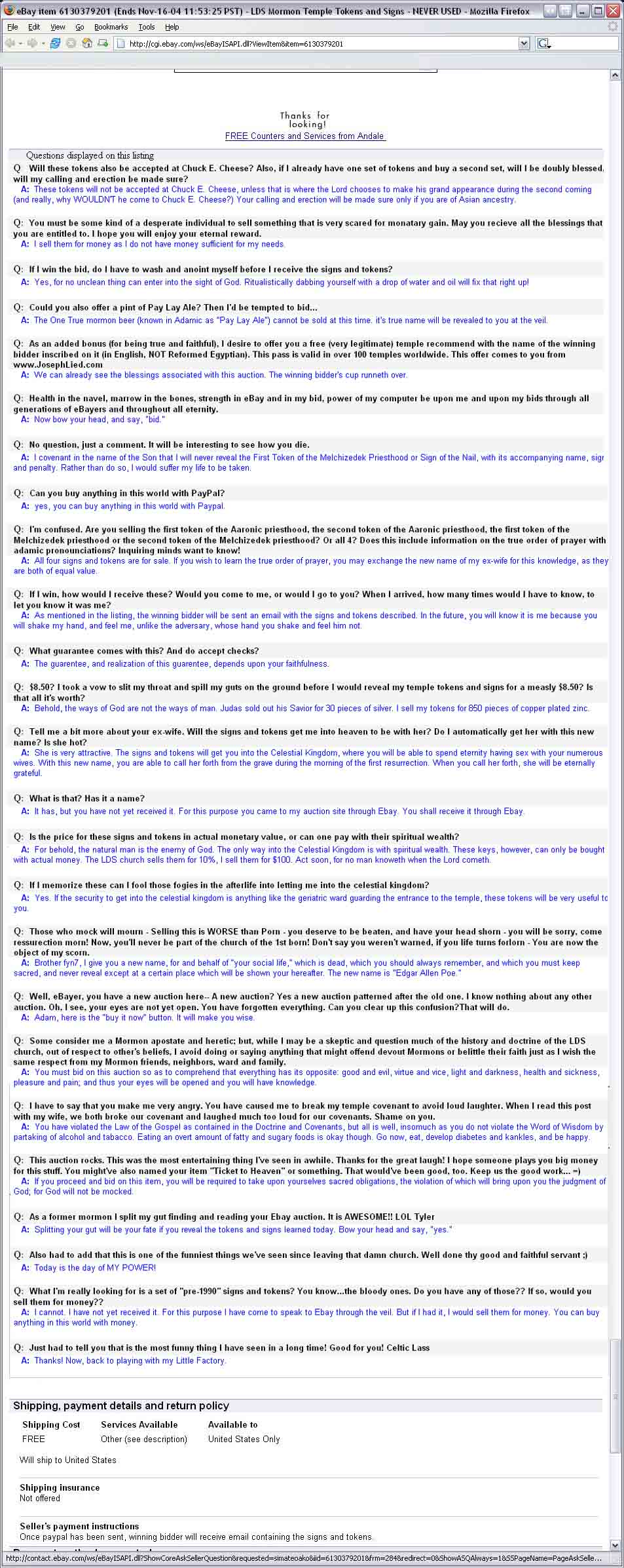 Endowment LDS Mormon on eBaby.