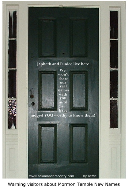 Mormon Temple New Names warning to visitors.